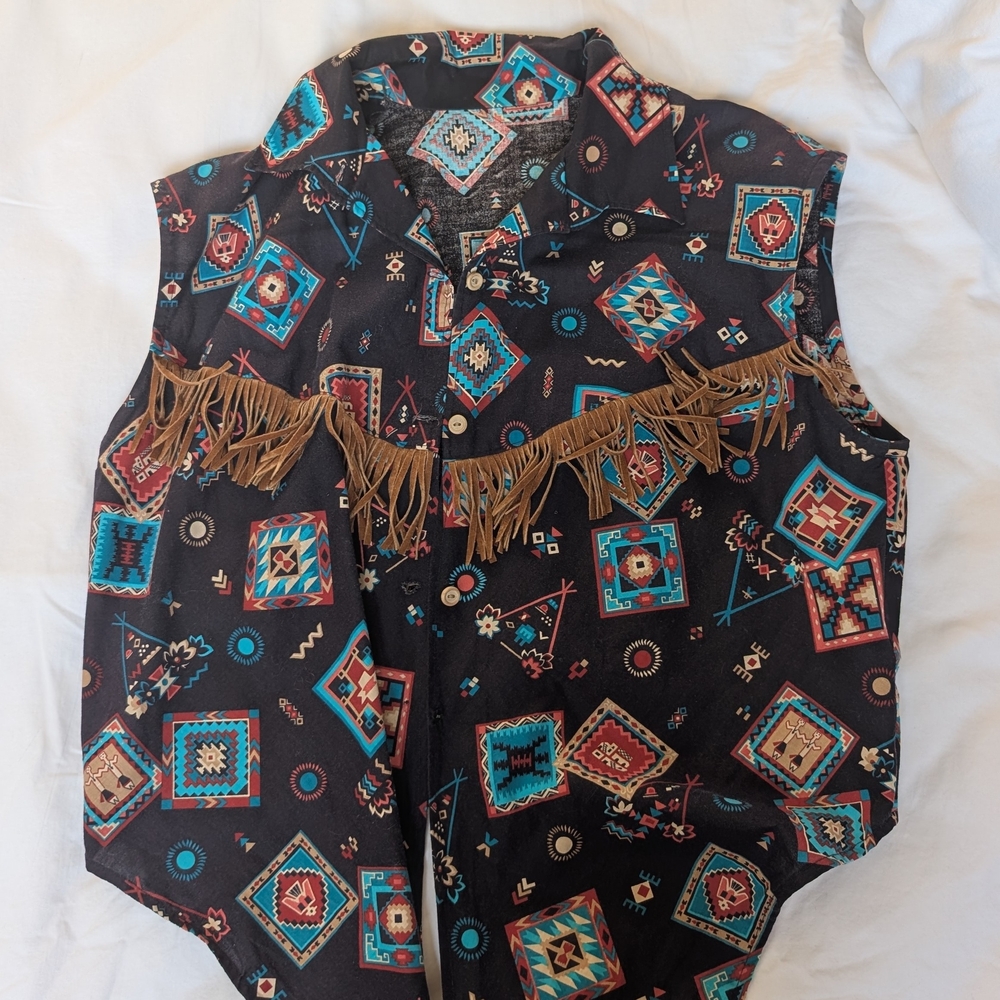 Women's Patterned Fringe Top